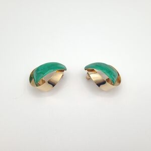 Vintage Gold and Green Earrings